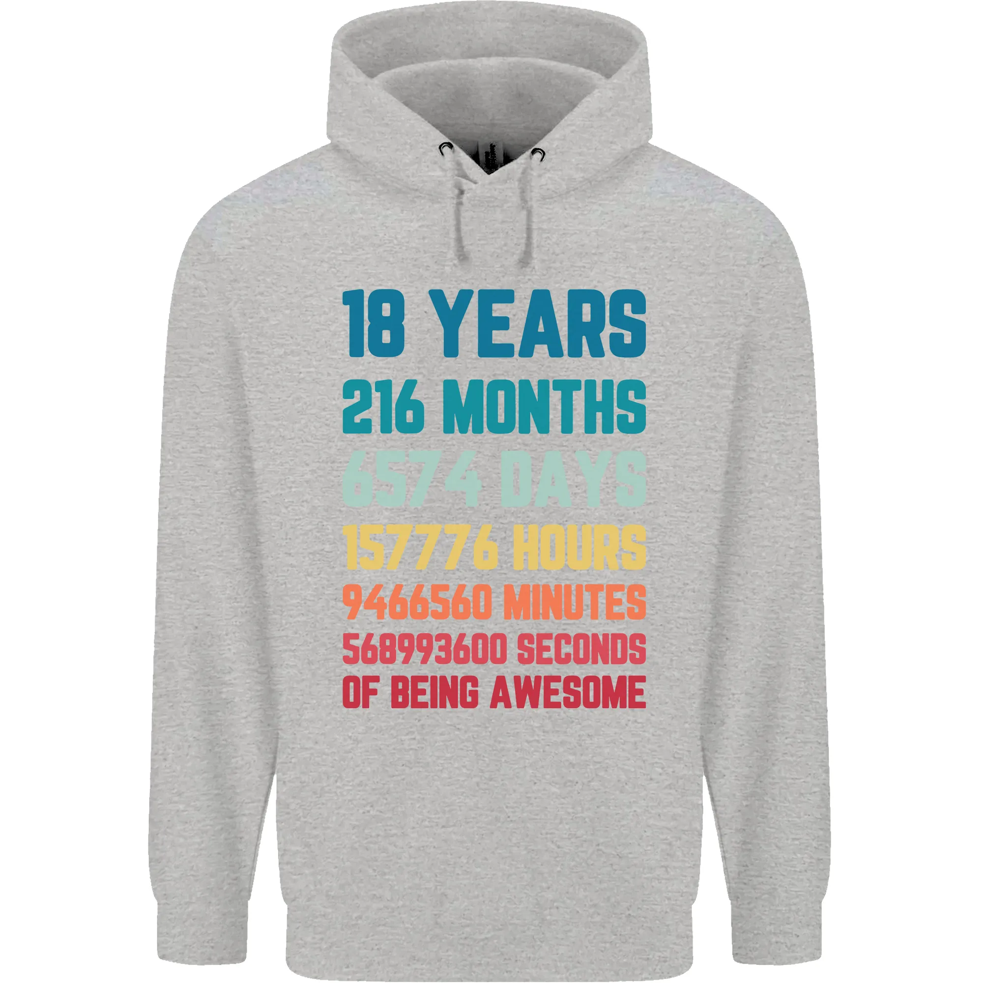 18th Birthday 18 Year Old Mens 80% Cotton Hoodie