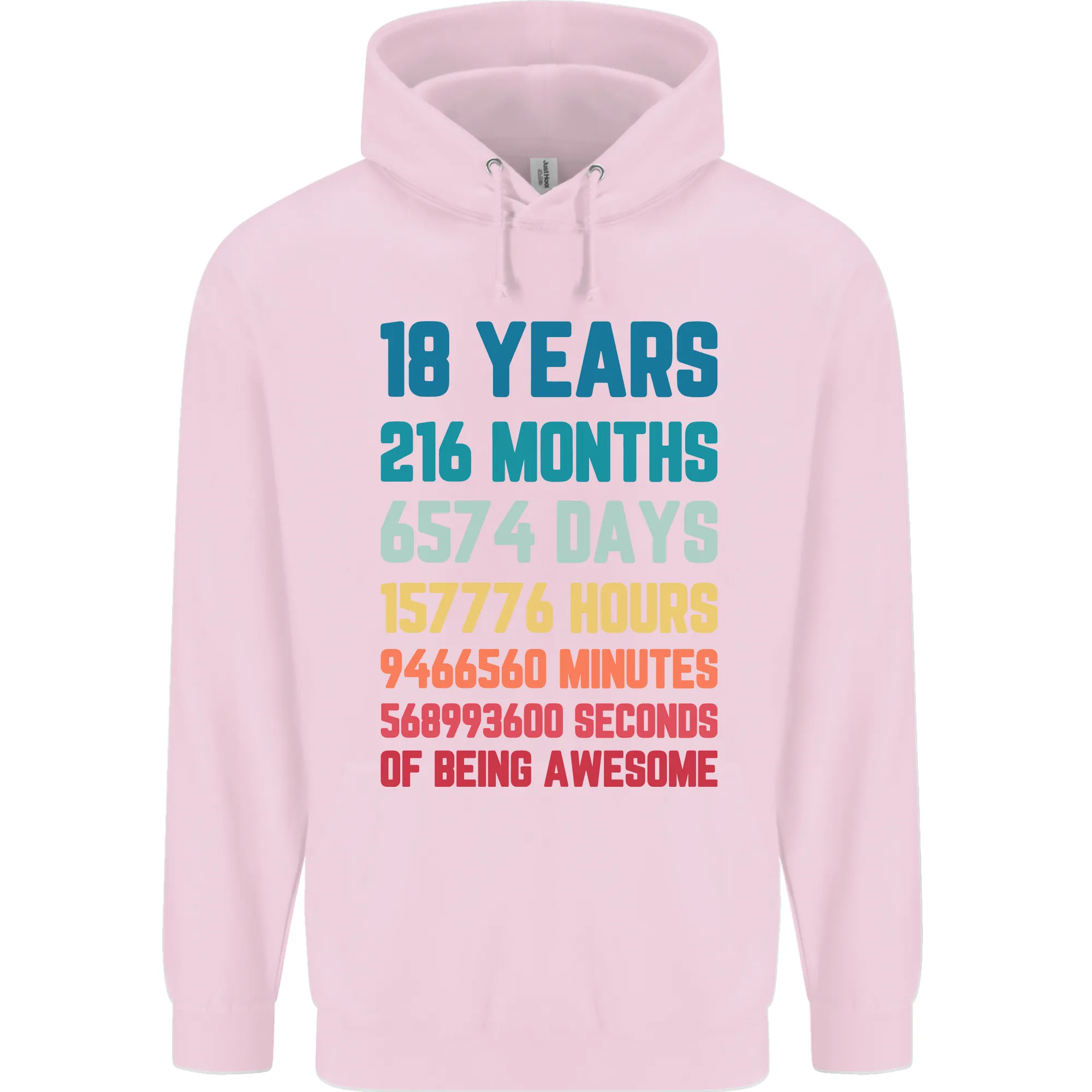 18th Birthday 18 Year Old Mens 80% Cotton Hoodie