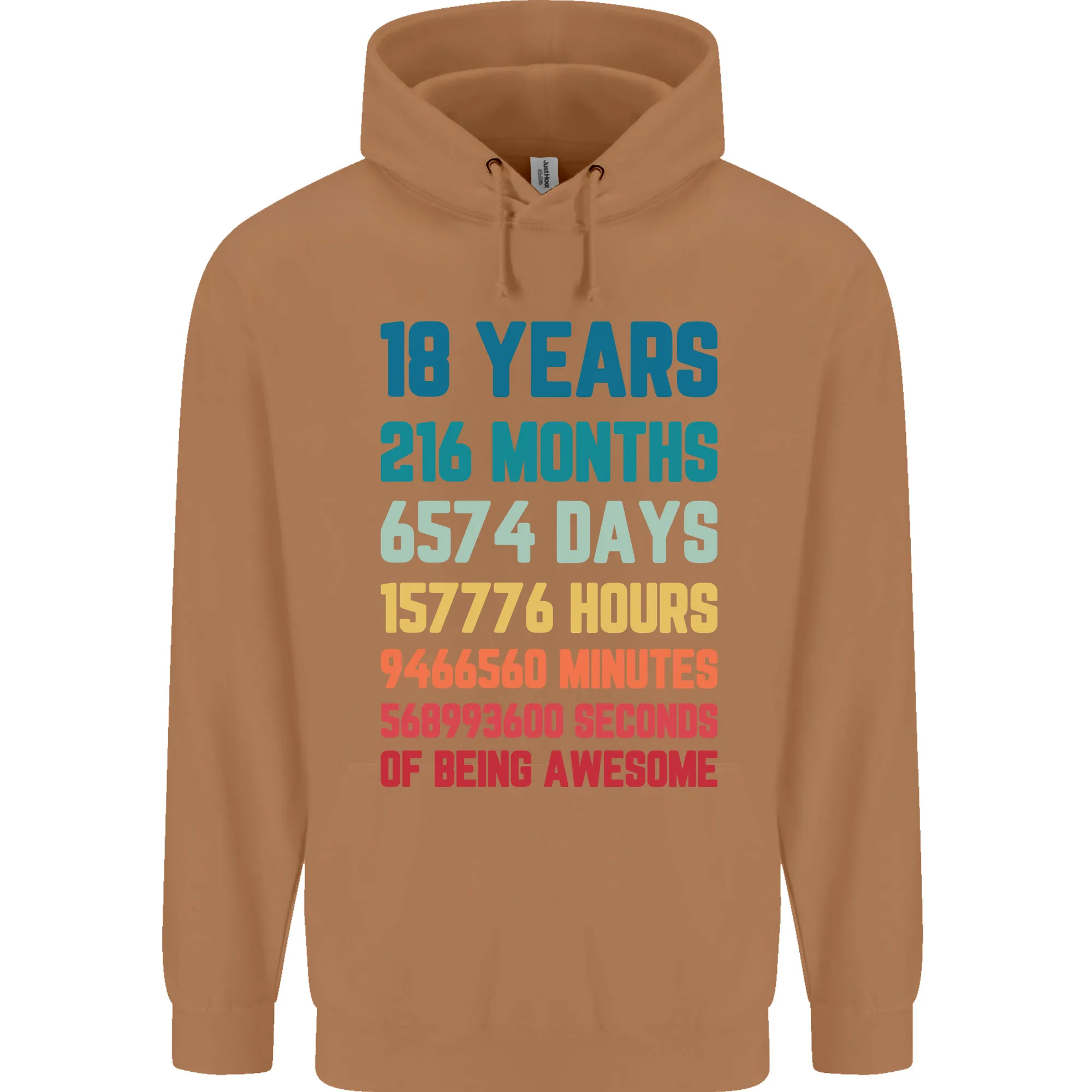 18th Birthday 18 Year Old Mens 80% Cotton Hoodie