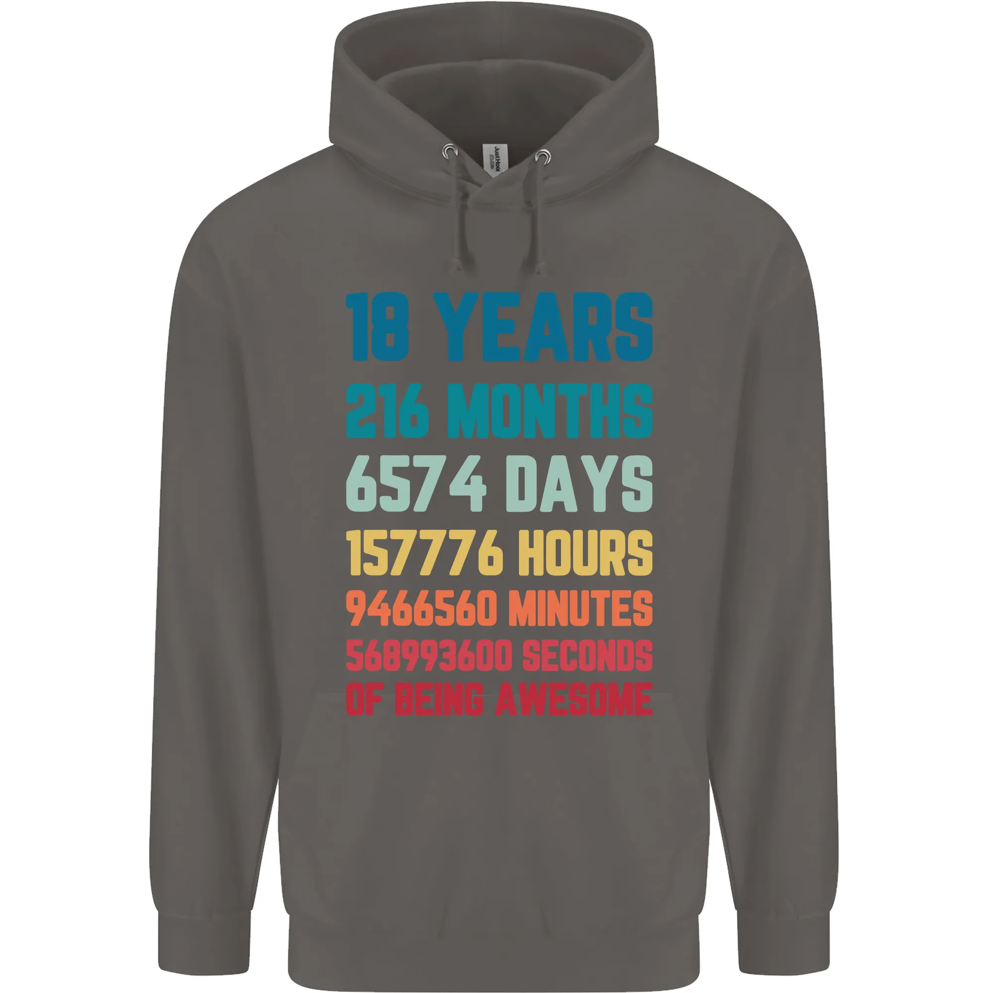 18th Birthday 18 Year Old Mens 80% Cotton Hoodie