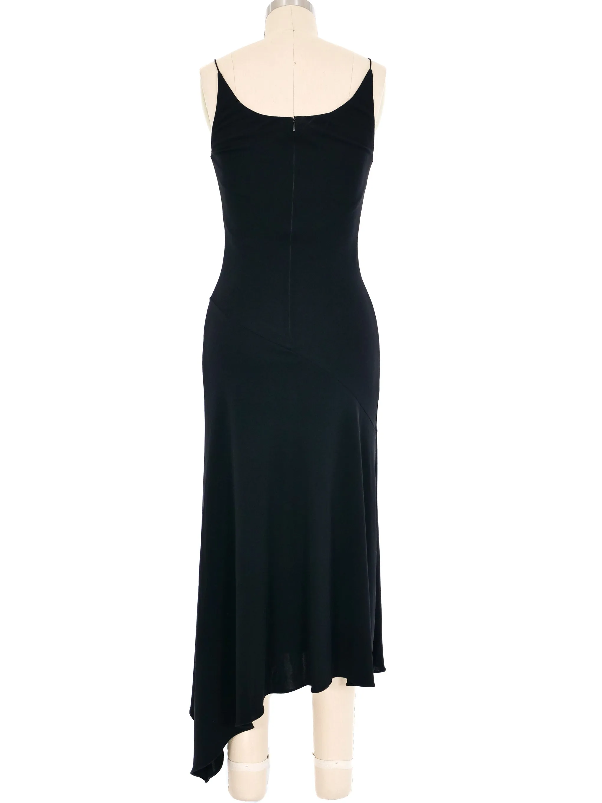 1990s Herve Leger Black Jersey Slip Dress