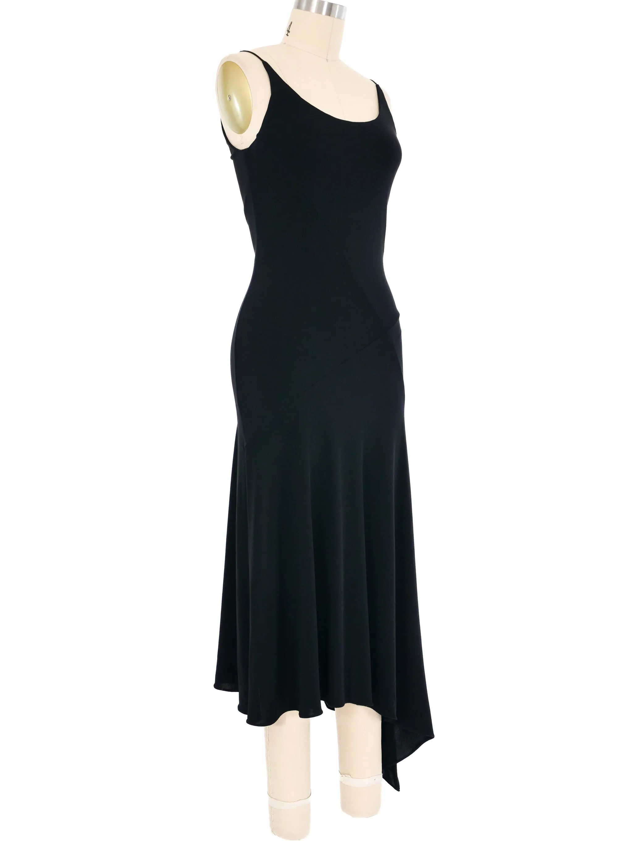 1990s Herve Leger Black Jersey Slip Dress