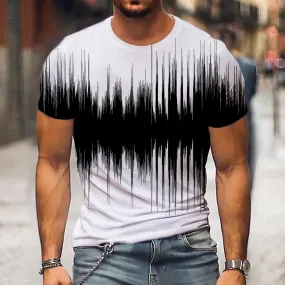 3D Graphic Short Sleeve Shirts Black & White