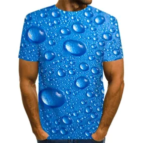 3D Graphic Short Sleeve Shirts Drop Of Water