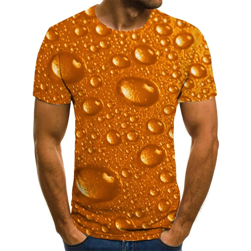 3D Graphic Short Sleeve Shirts Drop Of Water