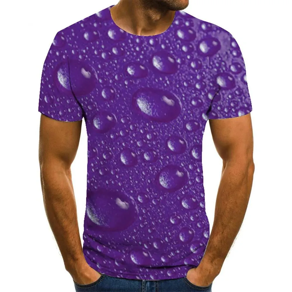 3D Graphic Short Sleeve Shirts Drop Of Water