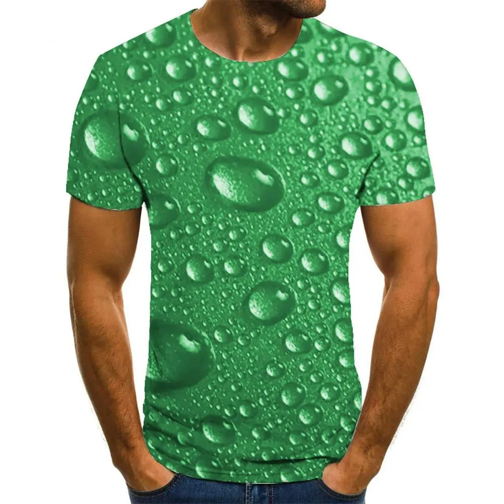 3D Graphic Short Sleeve Shirts Drop Of Water