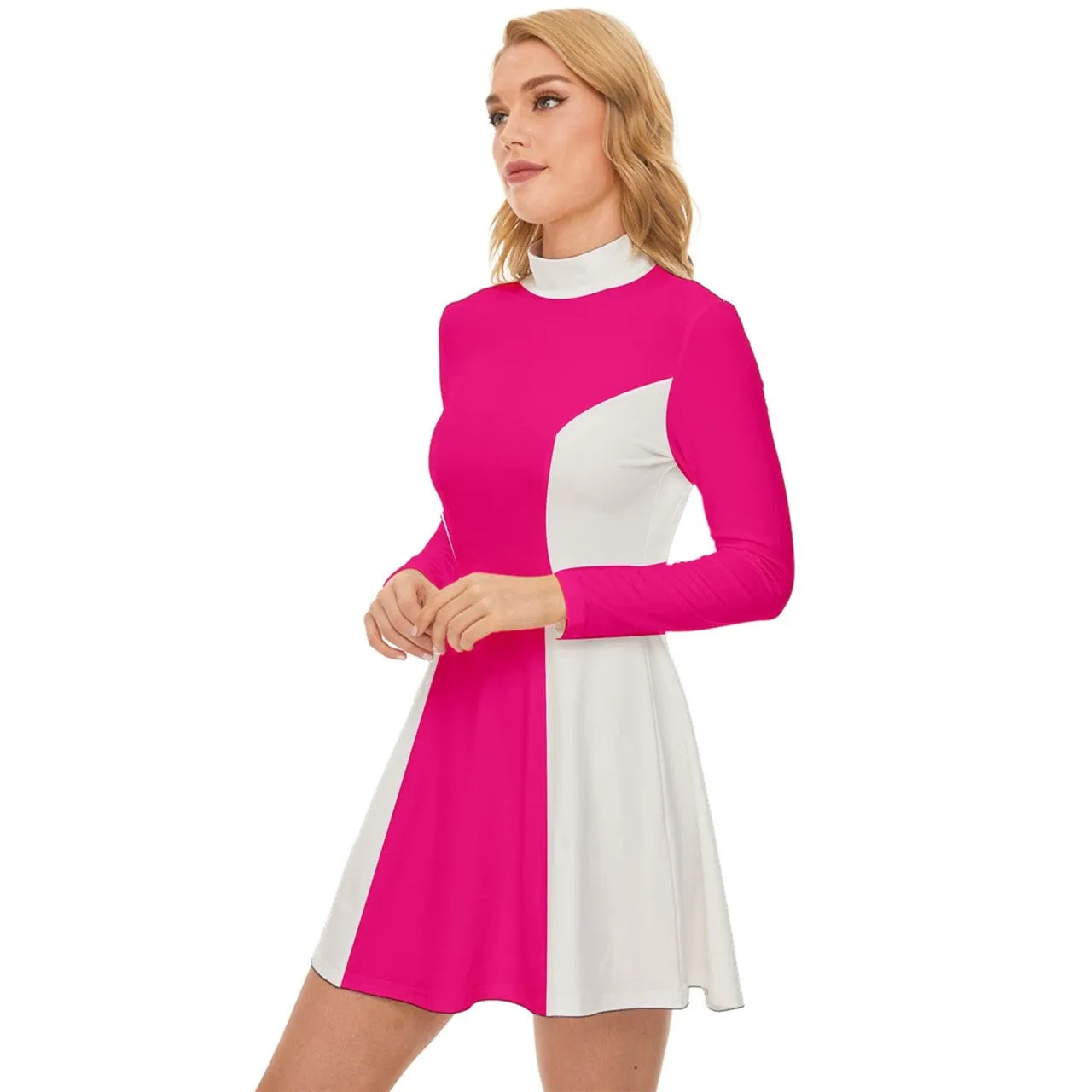 60s Dress Style, Mod Dress, Fuchsia Pink Mod Dress, Color Block Dress, 60s Pink Dress, GOGO Dress, 60s style. 60s mini dress, Retro Dress