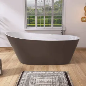 67" Acrylic Reversible Single Slipper Tub