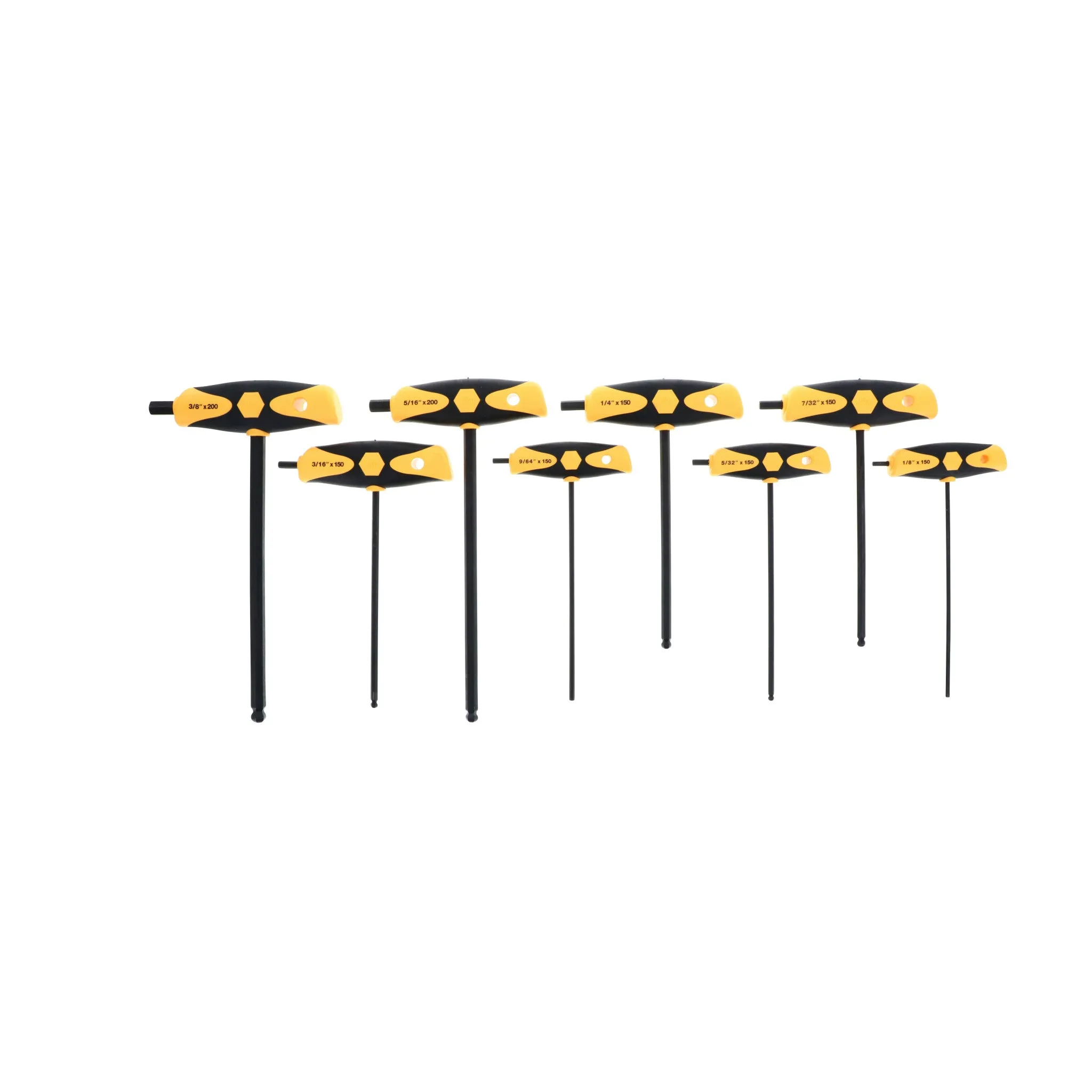 8 Piece SoftGrip Hex SAE T-Handle Set