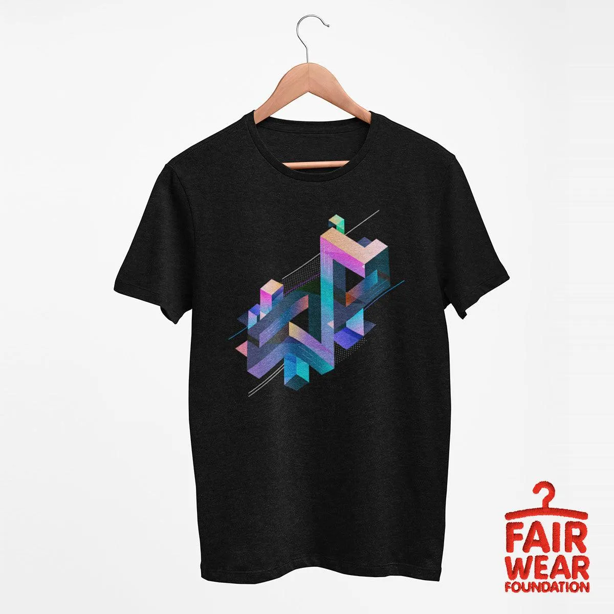 Abstract 3D multi-color geometrical composition T-Shirt