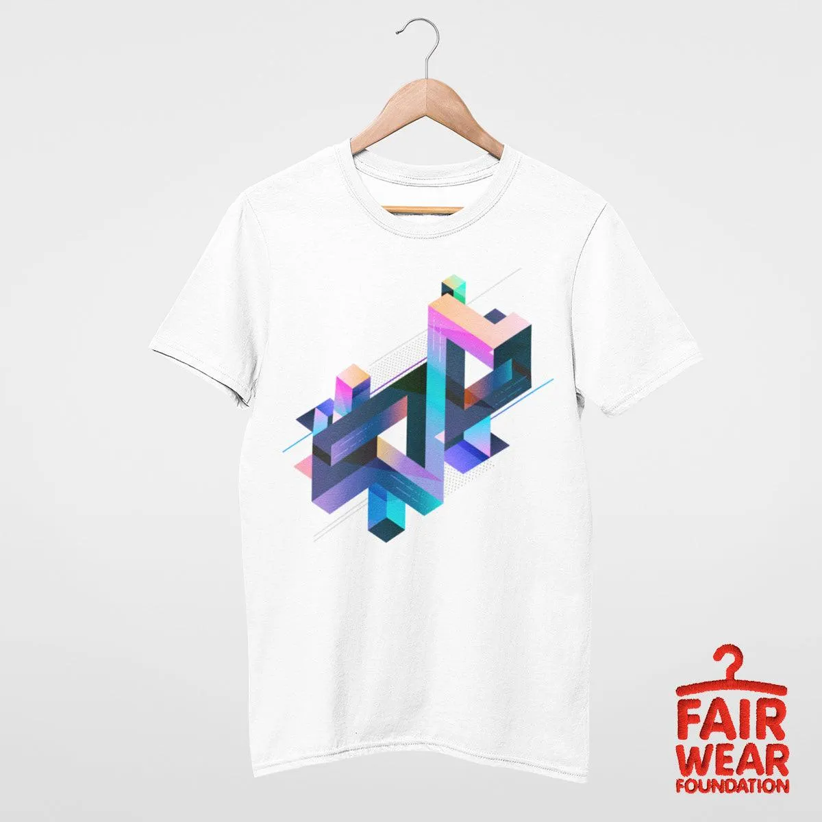 Abstract 3D multi-color geometrical composition T-Shirt