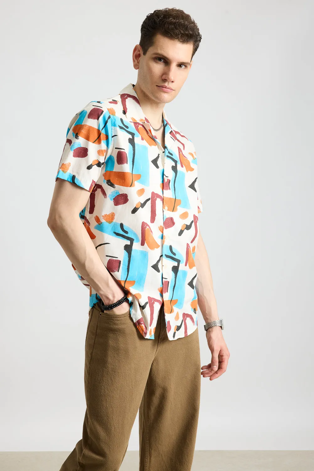 Abstract Paint Men's Resort Shirt