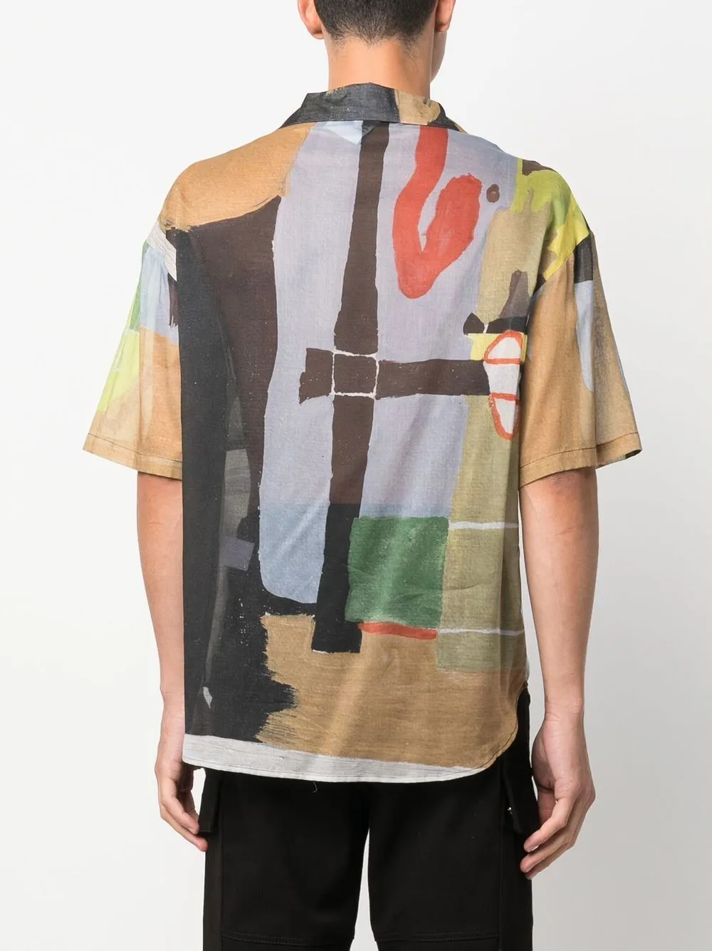 Abstract-Print Short-Sleeve Shirt