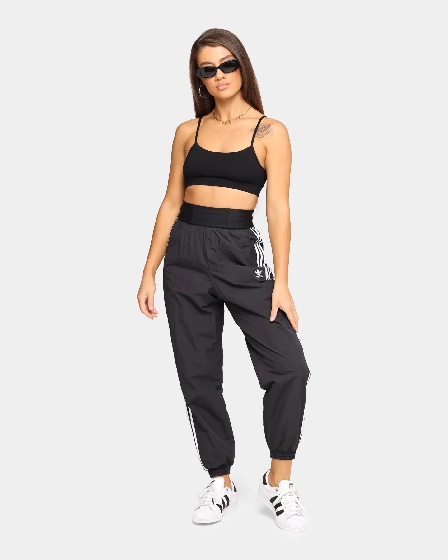 Adidas Double-Waistband Fashion Track Pants Black