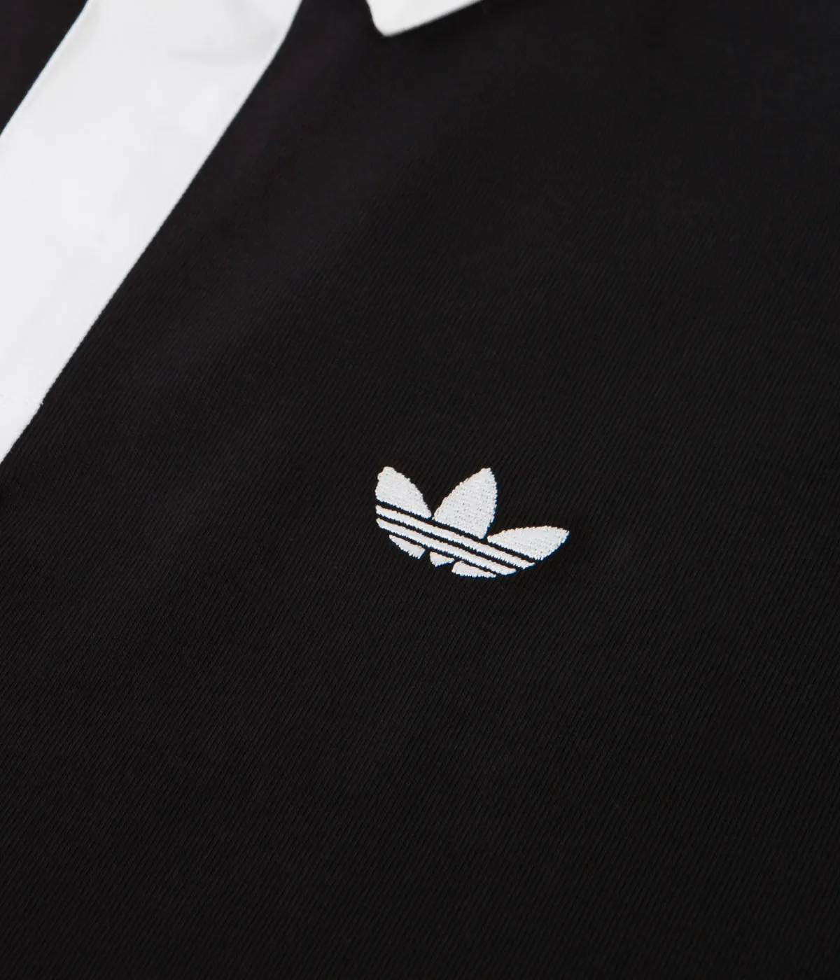 Adidas Solid Rugby Shirt - Black / White