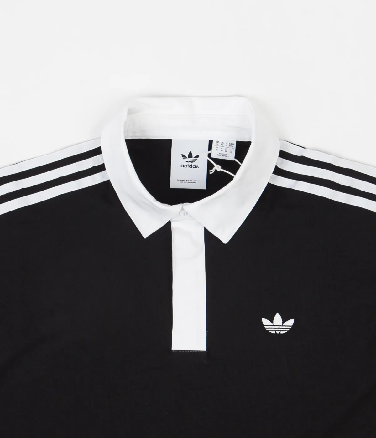 Adidas Solid Rugby Shirt - Black / White