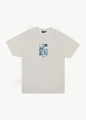 AFENDS Mens Dossy - Boxy Fit Tee - Moonbeam