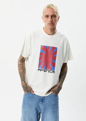 AFENDS Mens Holiday - Boxy Graphic T-Shirt - Off White