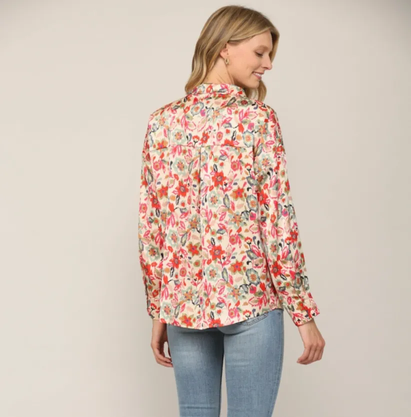 Ally Abstract Print Button Down Shirt