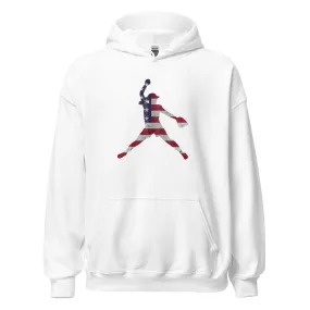 American Flag Softball Pitcher - Adult Hoodie