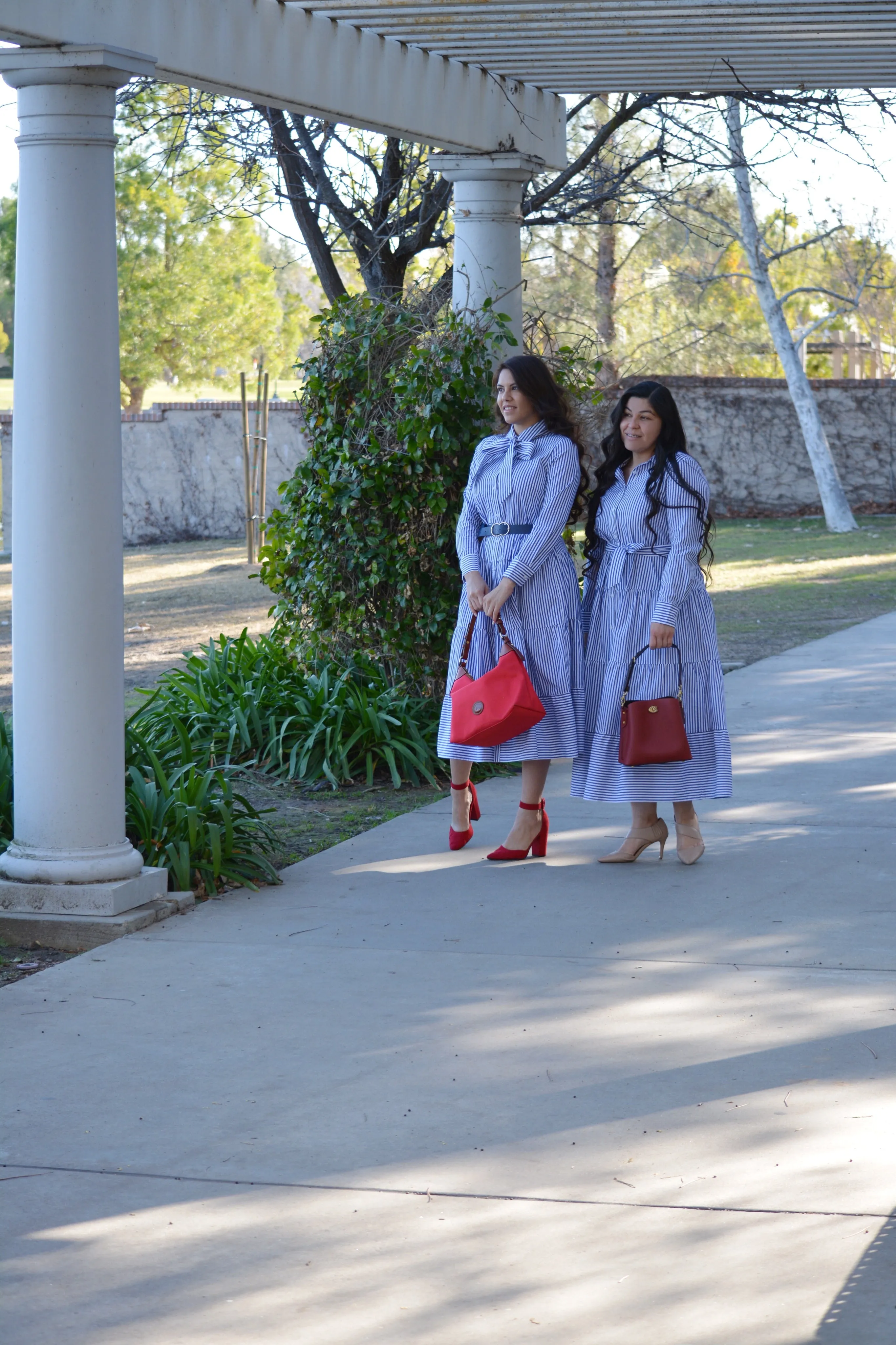 Antalya Blue Striped Cotton Dress