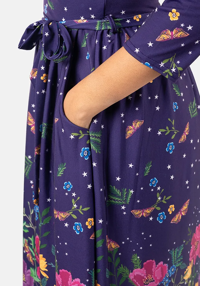 Ava Starlight Border Print Midi Dress