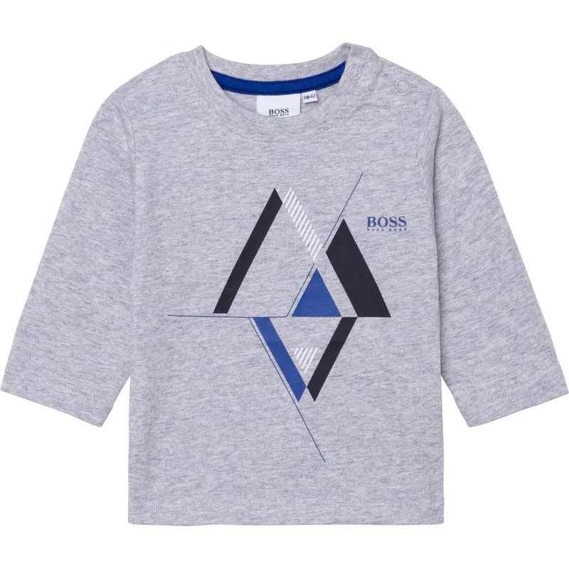 Baby Boys Grey Triangle Long Sleeve T-Shirt