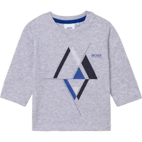 Baby Boys Grey Triangle Long Sleeve T-Shirt