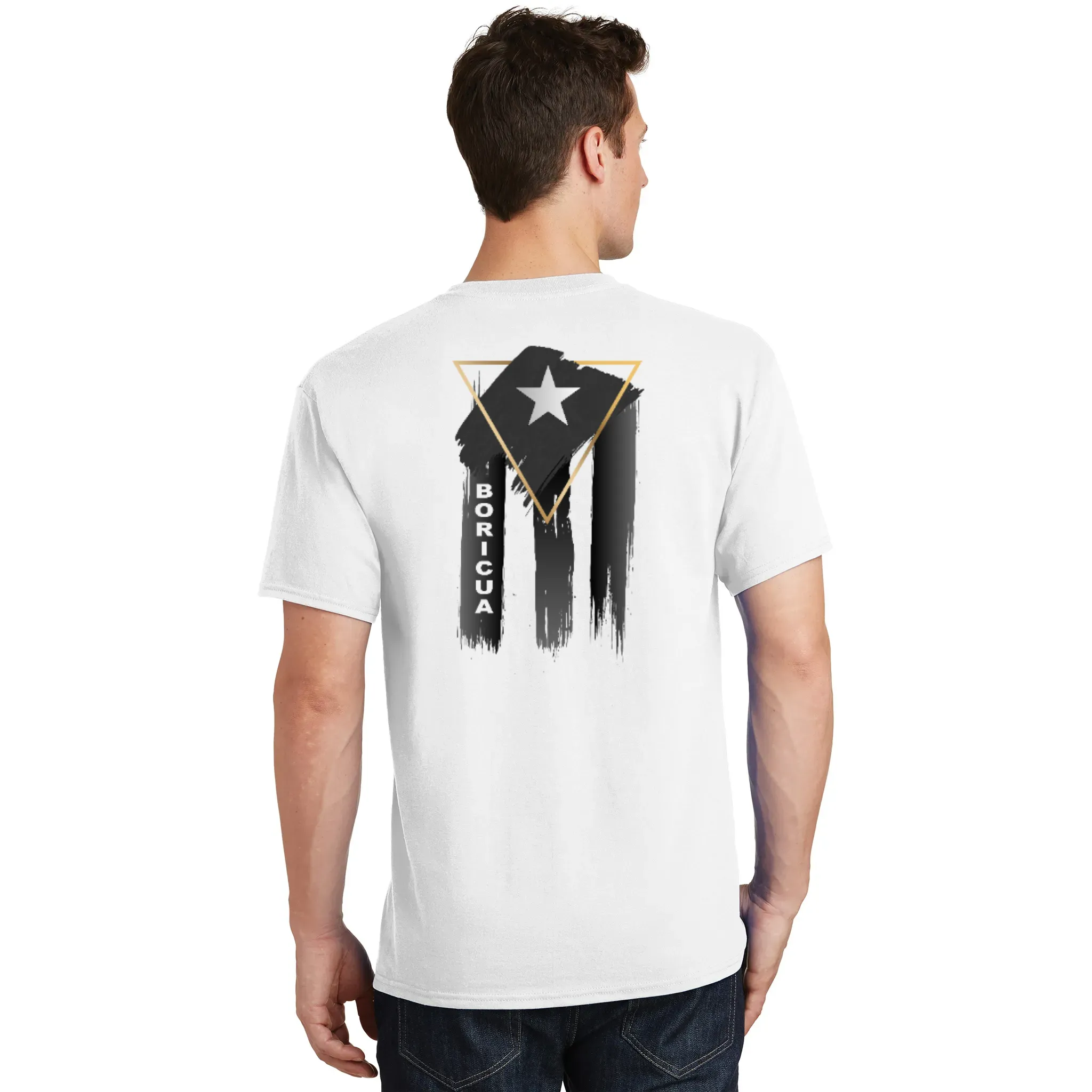 Badass Boricua Front and Back Image T-Shirt