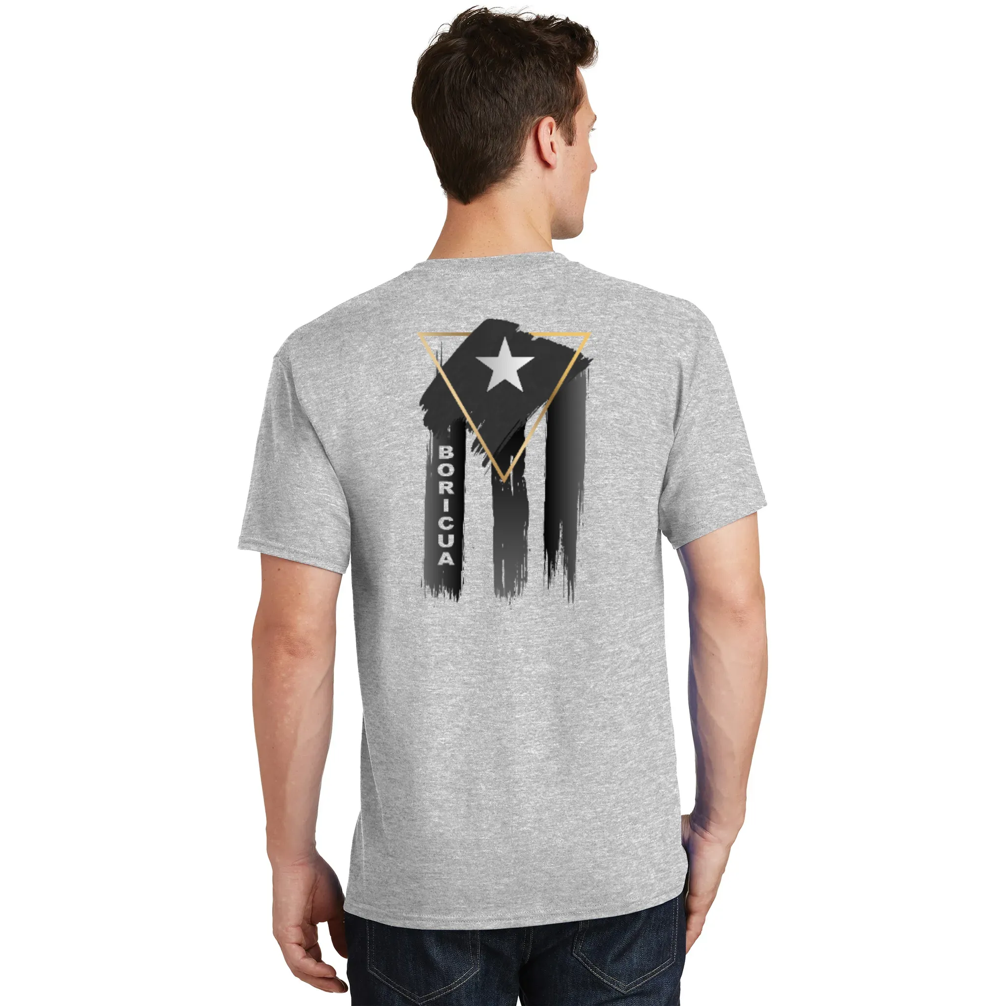 Badass Boricua Front and Back Image T-Shirt