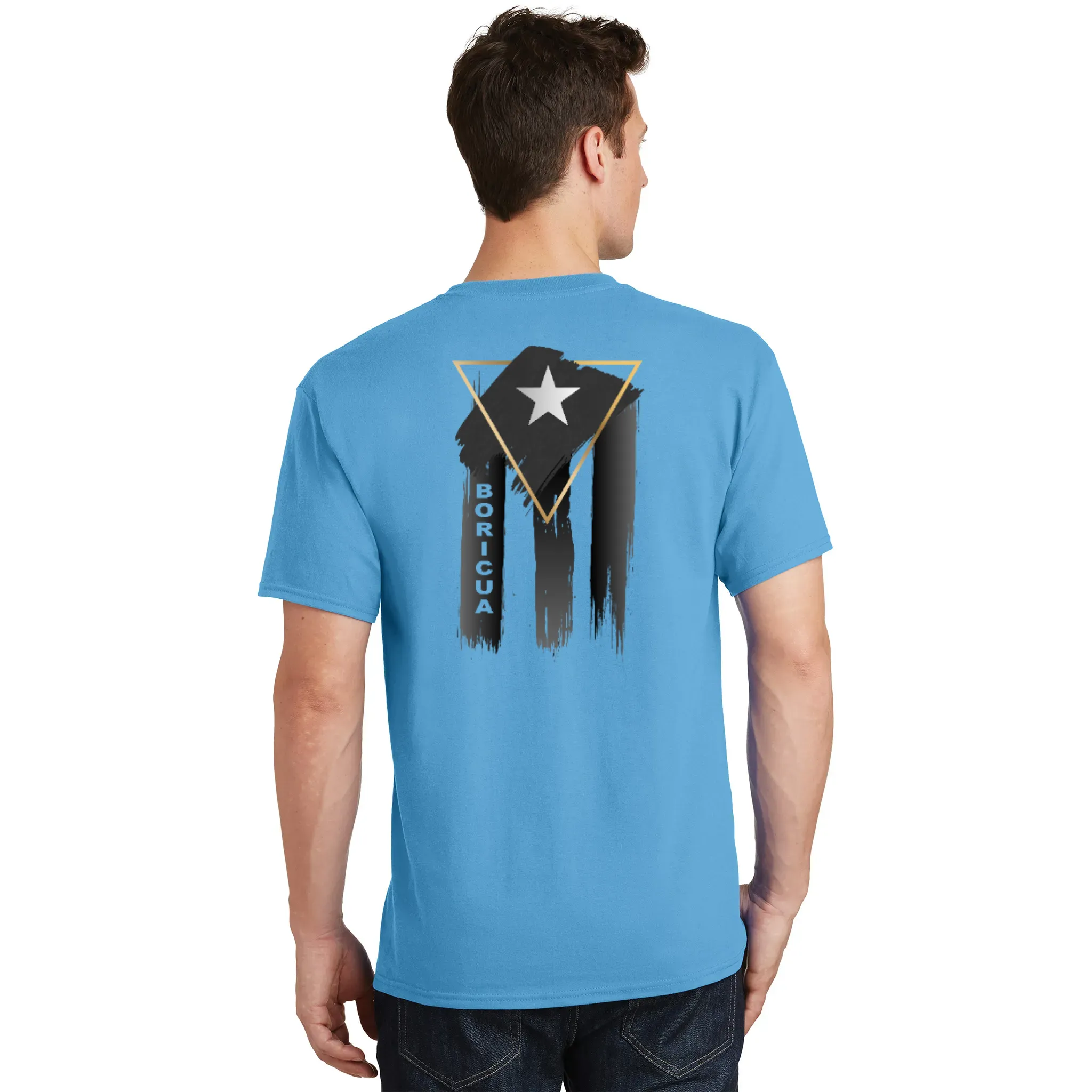 Badass Boricua Front and Back Image T-Shirt