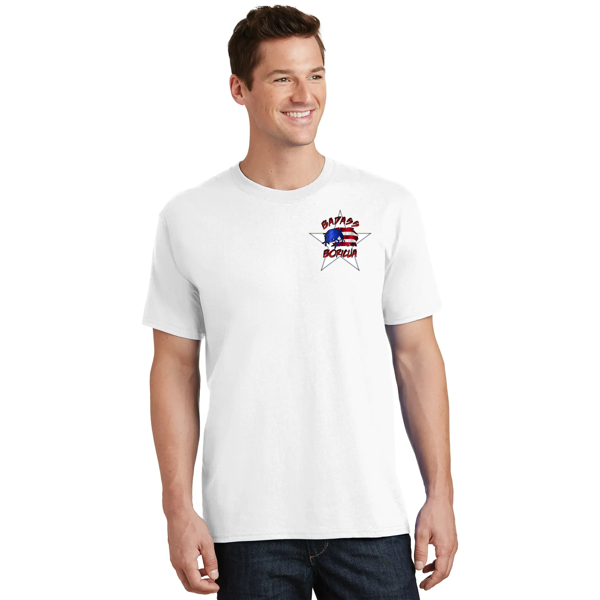 Badass Boricua Front and Back Image T-Shirt