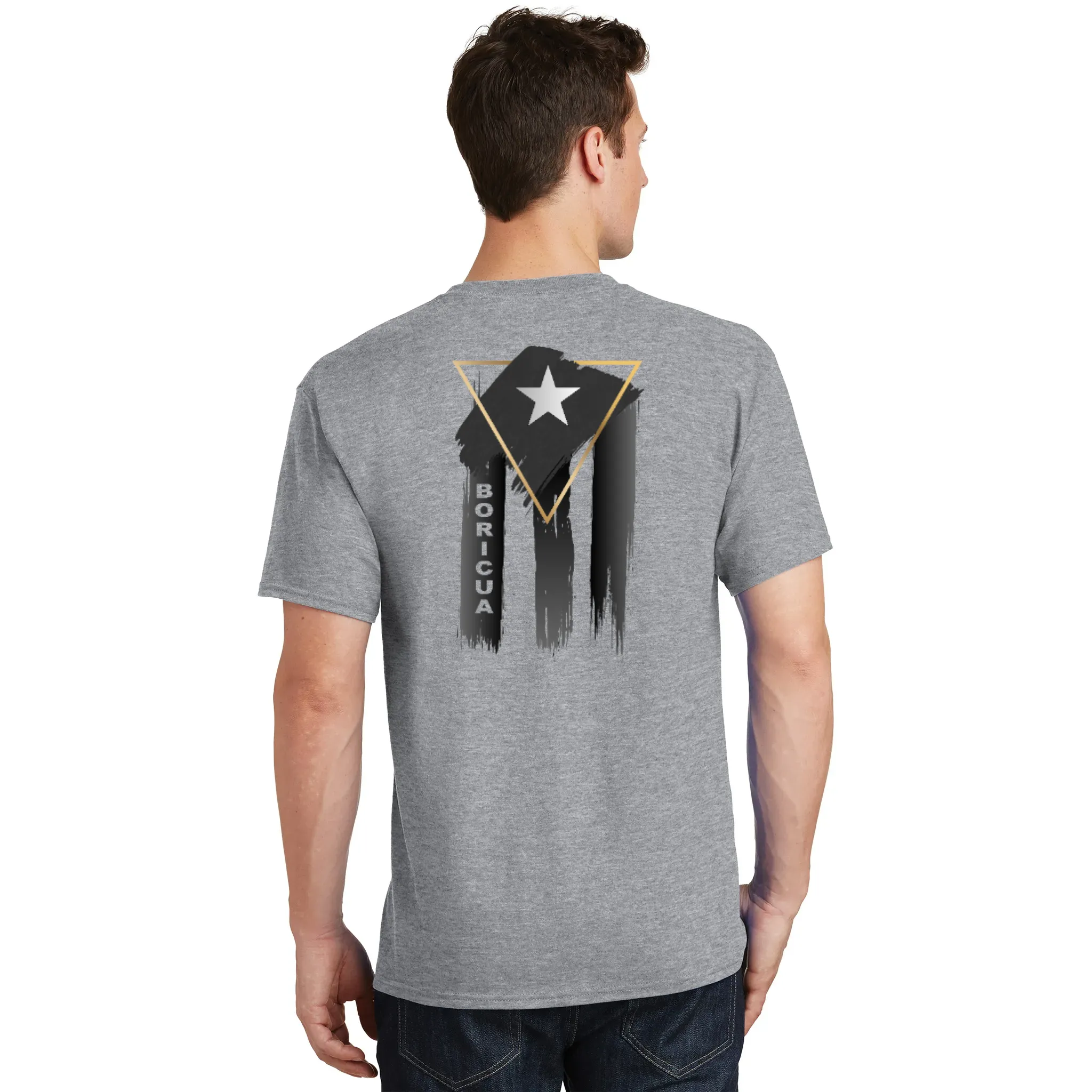 Badass Boricua Front and Back Image T-Shirt