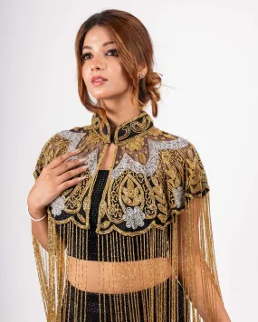 Black & Gold Beaded Shrug