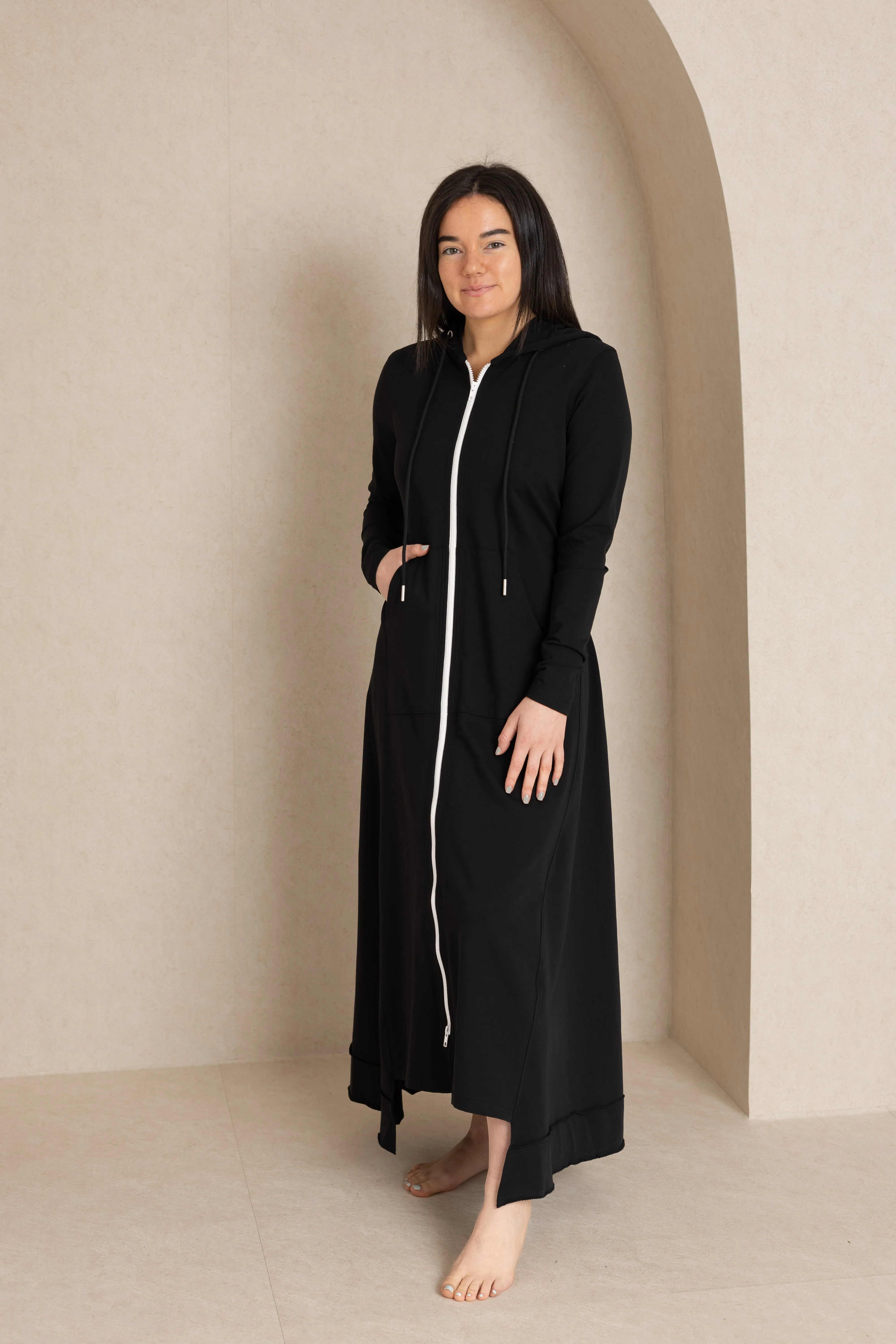 Black Maxi Sweatshirt Dress