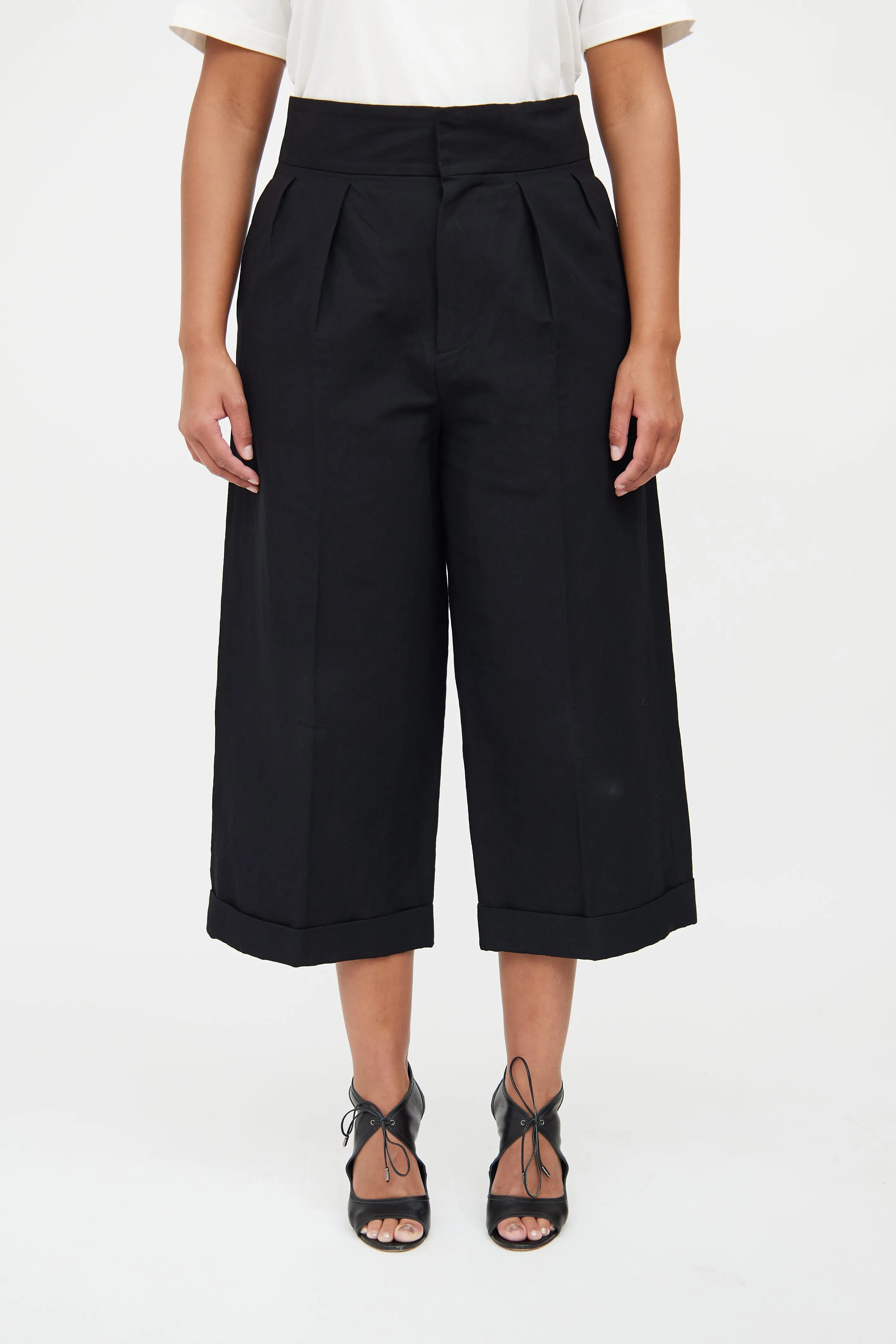 Black Pleat High Waist Pant