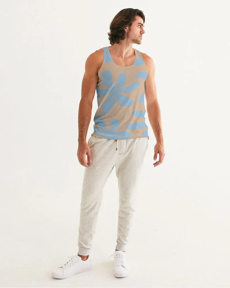 Blue & Brandy Abstract Flowers Men's Tank