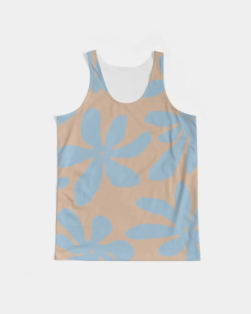 Blue & Brandy Abstract Flowers Men's Tank