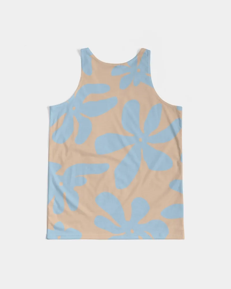 Blue & Brandy Abstract Flowers Men's Tank