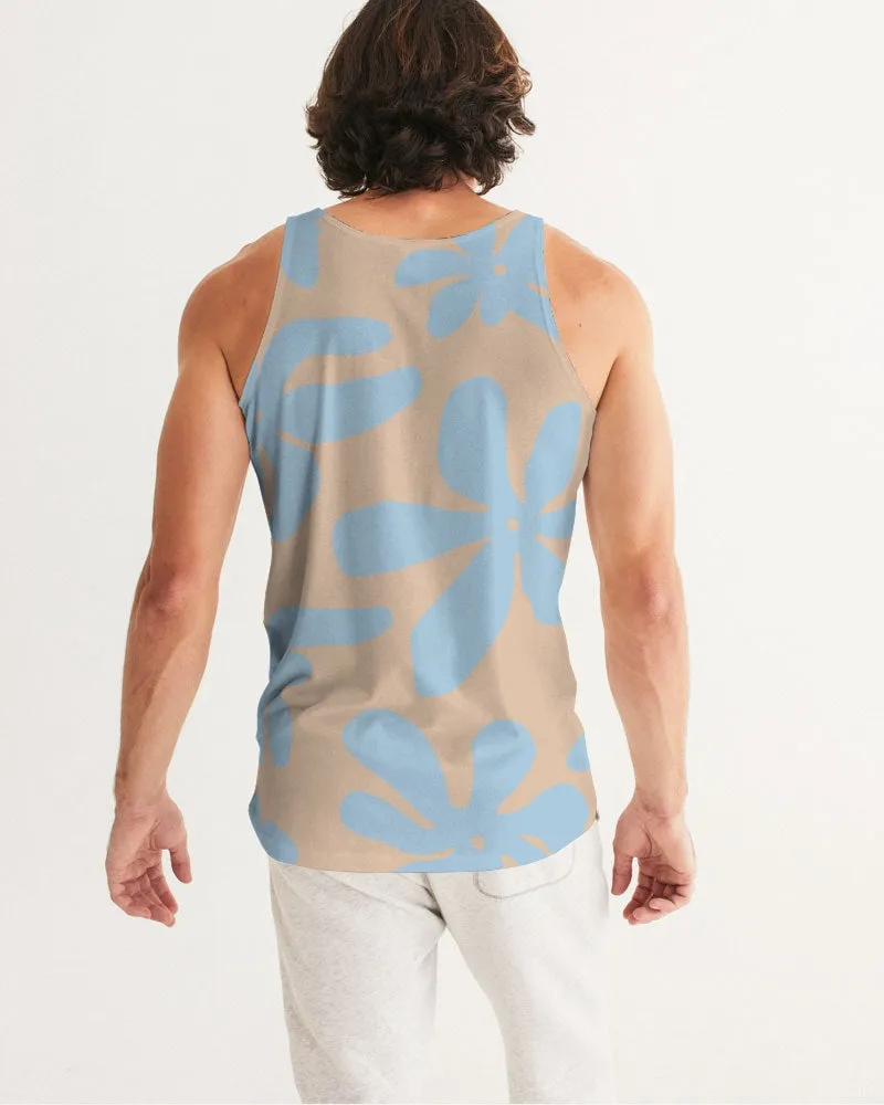 Blue & Brandy Abstract Flowers Men's Tank