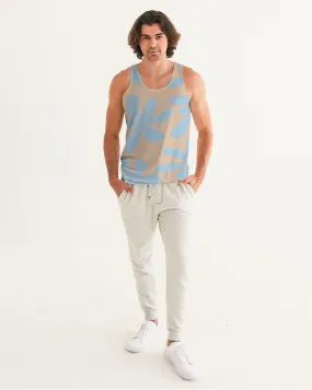 Blue & Brandy Abstract Flowers Men's Tank