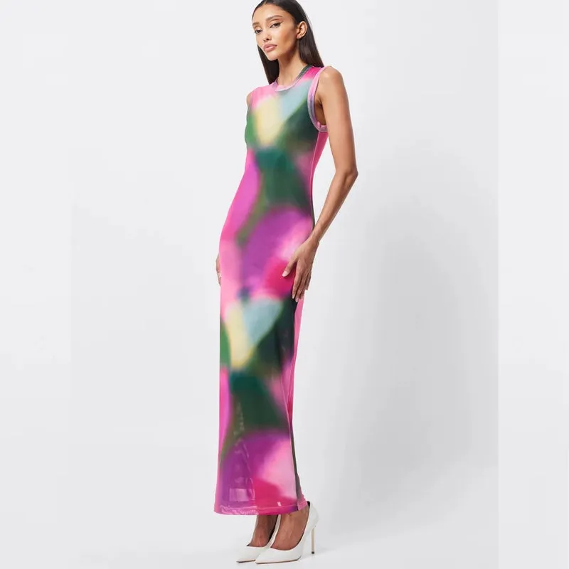 Blurred Midi Dress - 6AU