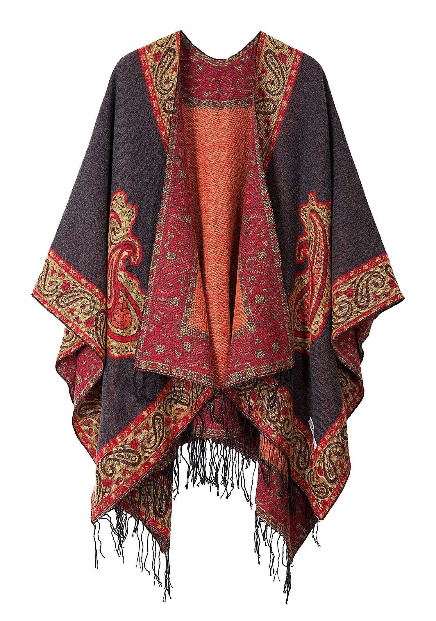 Boho Kimono Poncho Cape Vintage Inspired