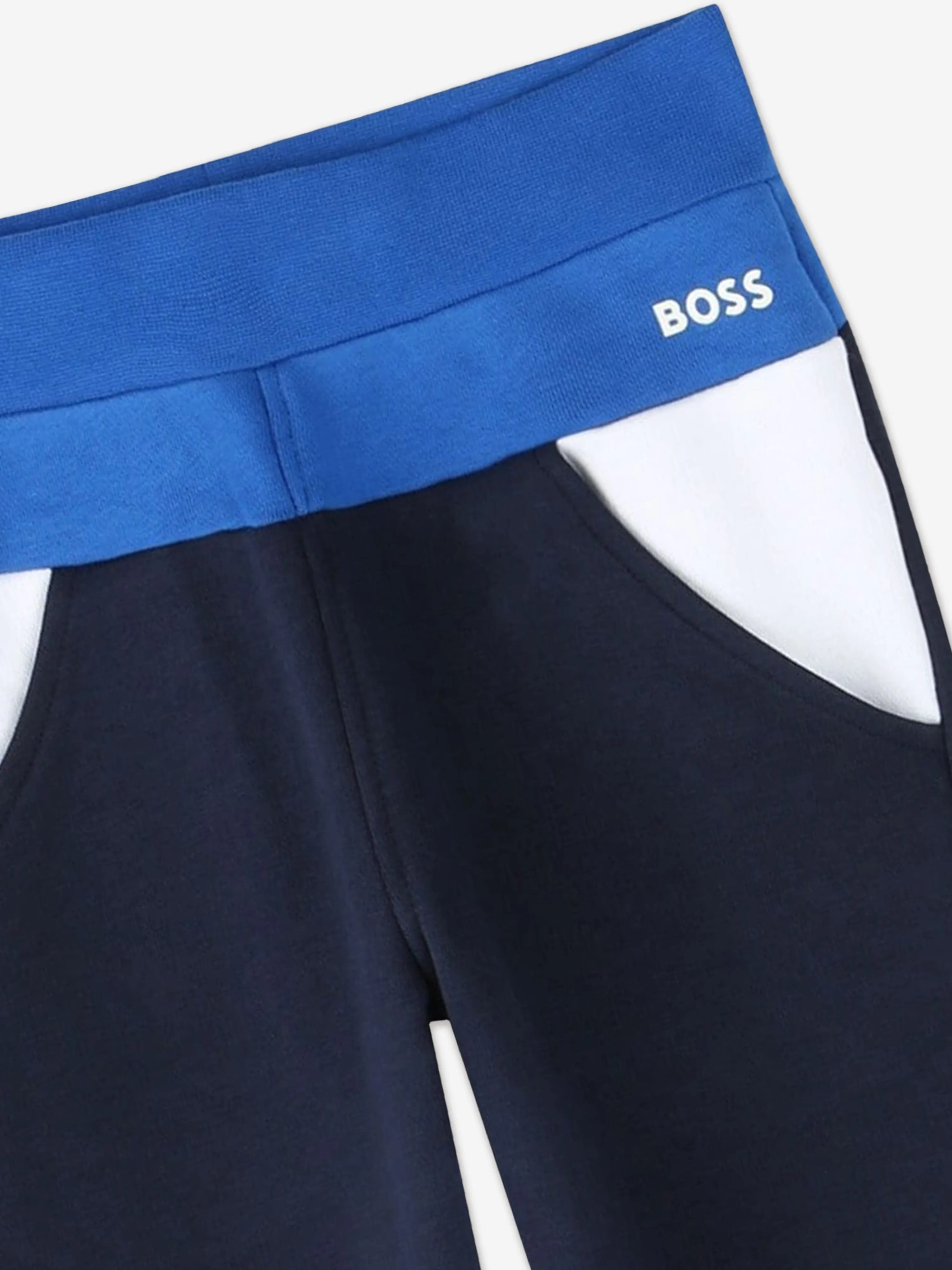 BOSS Boys Colourblock Joggers in Navy