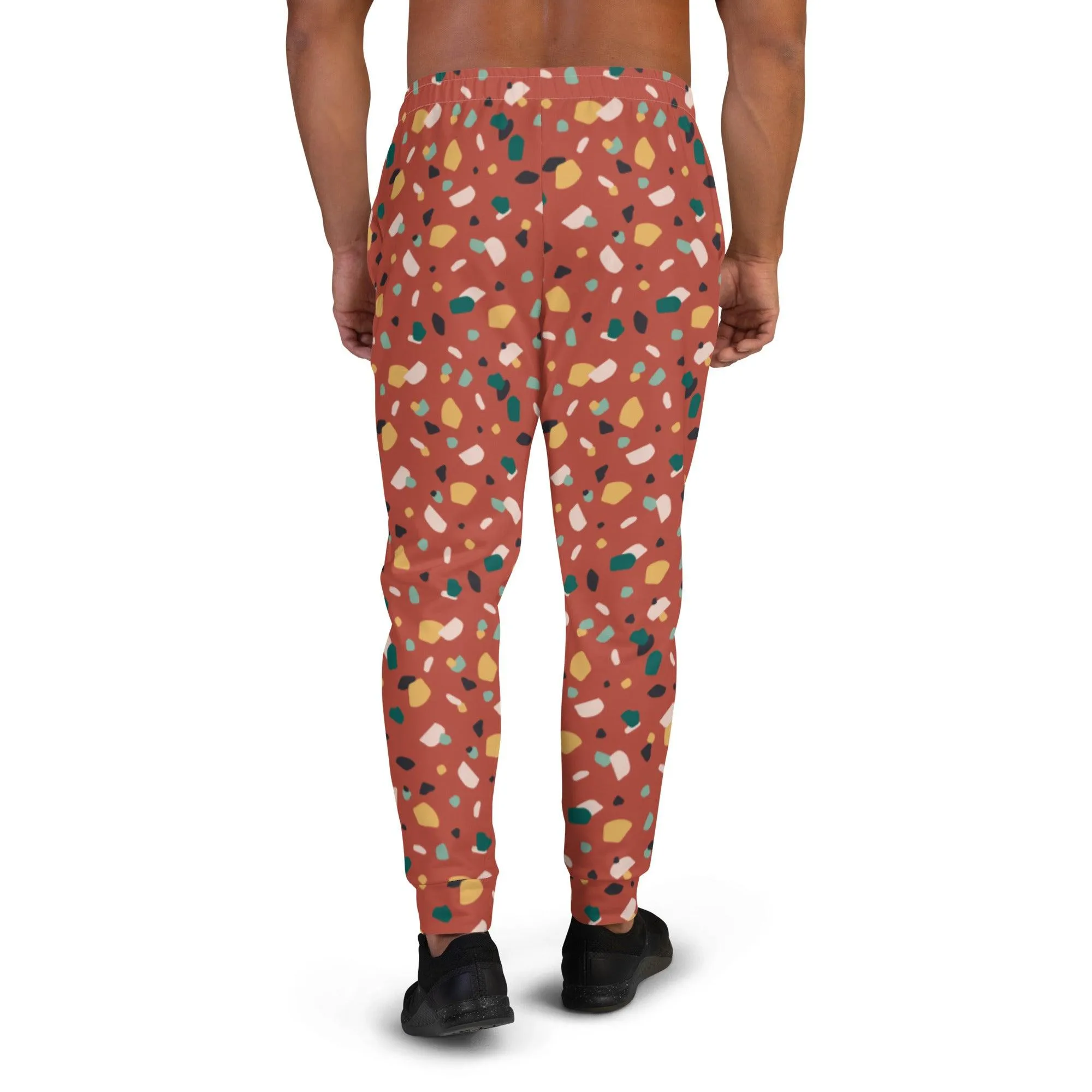 Brown Tropical Pattern Men's Street Joggers