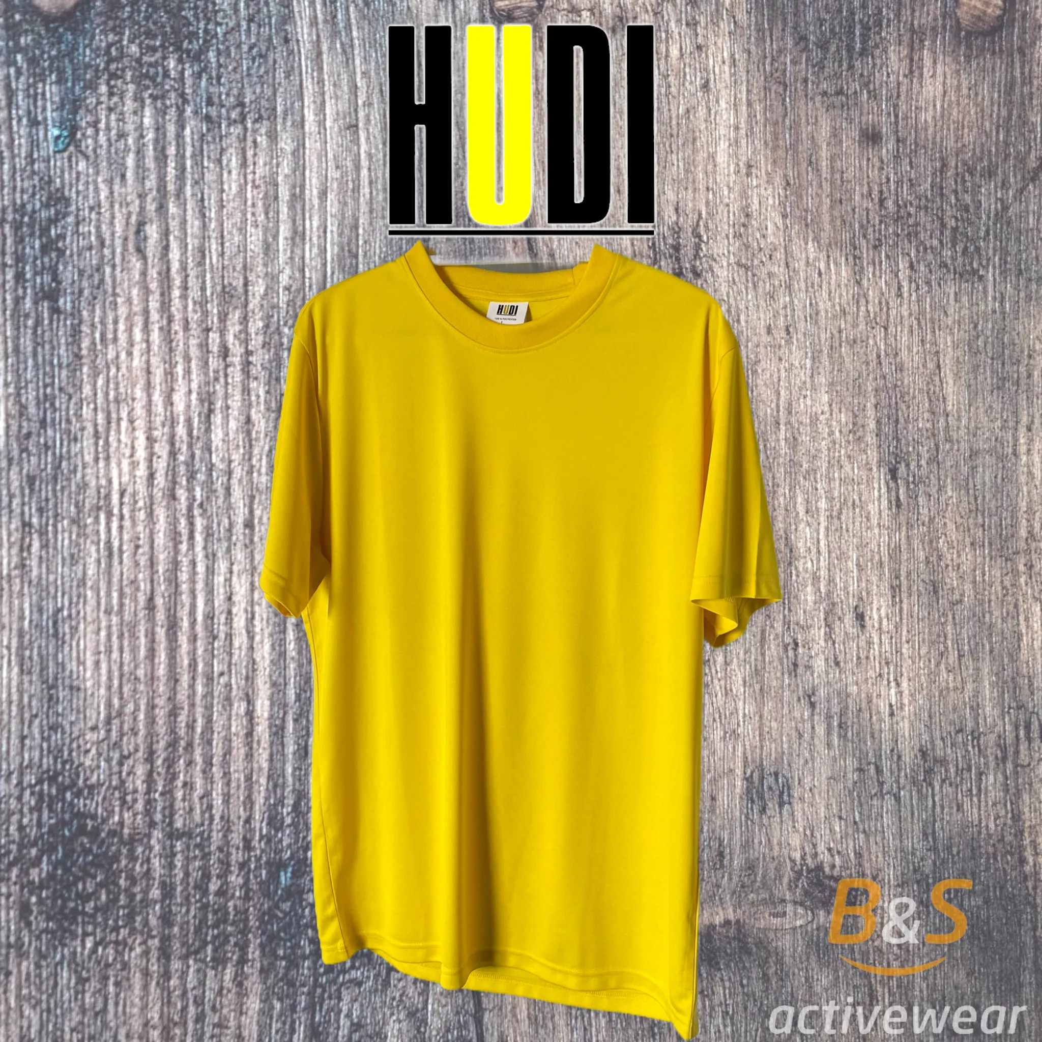 BSI 105 Yellow - Men's Short Sleeve Crew Neck 100% Polyester Moisture Wicking Performance T-Shirt