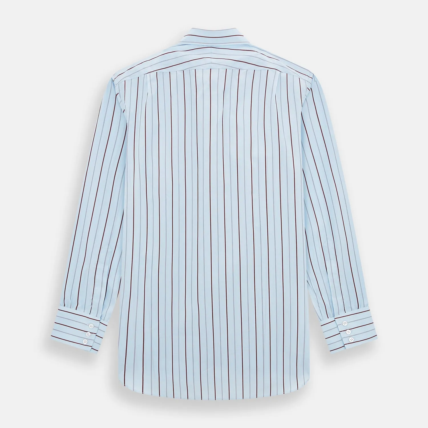 Burgundy Wide Pinstripe Mayfair Shirt