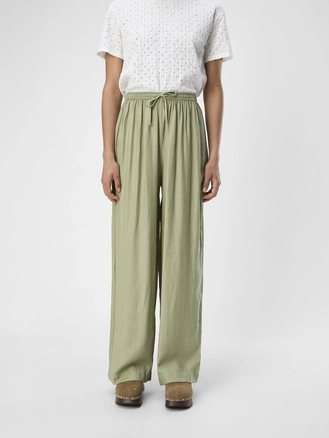 Catja Wide Leg Pants (Tea Green)