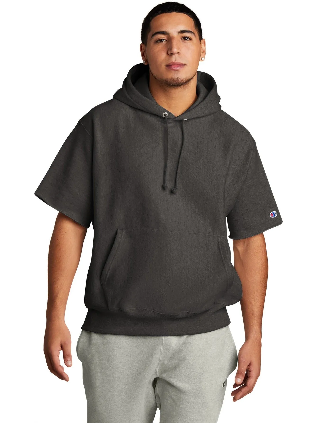 Champion  Reverse Weave  Short Sleeve Hooded Sweatshirt